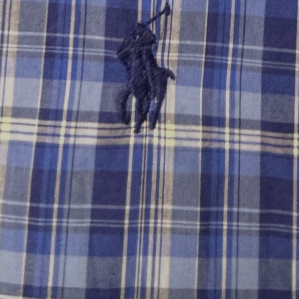 Ralph Lauren Big & Tall 3XLT Blue Plaid Button Down Shirt Classic Fit - Picture 4 of 9